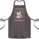 Hippo Christmas Funny Hippopotamus Cotton Apron 100% Organic Dark Grey