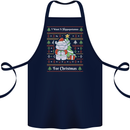 Hippo Christmas Funny Hippopotamus Cotton Apron 100% Organic Navy Blue