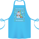 Hippo Christmas Funny Hippopotamus Cotton Apron 100% Organic Turquoise