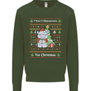 Hippo Christmas Funny Hippopotamus Kids Sweatshirt Jumper Forest Green