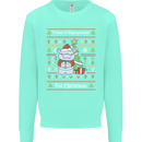 Hippo Christmas Funny Hippopotamus Kids Sweatshirt Jumper Peppermint