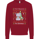 Hippo Christmas Funny Hippopotamus Kids Sweatshirt Jumper Red