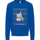 Hippo Christmas Funny Hippopotamus Kids Sweatshirt Jumper Royal Blue