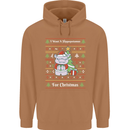 Hippo Christmas Funny Hippopotamus Mens 80% Cotton Hoodie Caramel Latte
