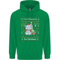 Hippo Christmas Funny Hippopotamus Mens 80% Cotton Hoodie Irish Green