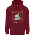 Hippo Christmas Funny Hippopotamus Mens 80% Cotton Hoodie Maroon