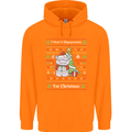 Hippo Christmas Funny Hippopotamus Mens 80% Cotton Hoodie Orange