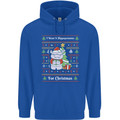 Hippo Christmas Funny Hippopotamus Mens 80% Cotton Hoodie Royal Blue