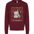 Hippo Christmas Funny Hippopotamus Mens Sweatshirt Jumper Maroon