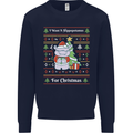 Hippo Christmas Funny Hippopotamus Mens Sweatshirt Jumper Navy Blue