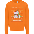 Hippo Christmas Funny Hippopotamus Mens Sweatshirt Jumper Orange