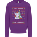 Hippo Christmas Funny Hippopotamus Mens Sweatshirt Jumper Purple