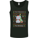 Hippo Christmas Funny Hippopotamus Mens Vest Tank Top Black