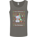 Hippo Christmas Funny Hippopotamus Mens Vest Tank Top Charcoal