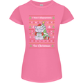Hippo Christmas Funny Hippopotamus Womens Petite Cut T-Shirt Azalea