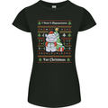 Hippo Christmas Funny Hippopotamus Womens Petite Cut T-Shirt Black