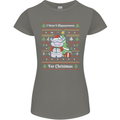 Hippo Christmas Funny Hippopotamus Womens Petite Cut T-Shirt Charcoal