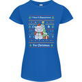 Hippo Christmas Funny Hippopotamus Womens Petite Cut T-Shirt Royal Blue
