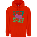 Hippo Sleep Shirt Sleeping Pajamas Childrens Kids Hoodie Bright Red