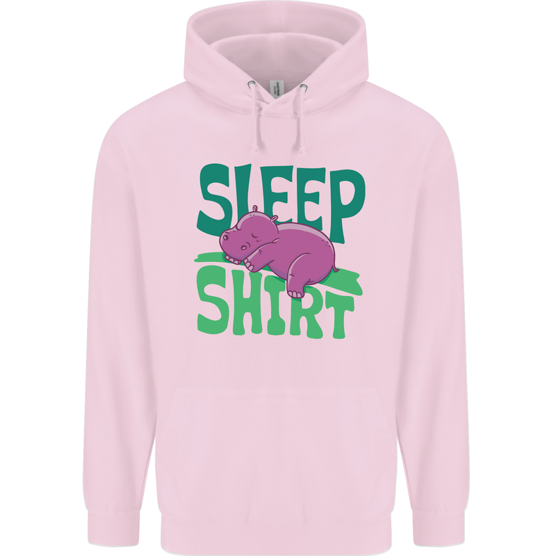 Hippo Sleep Shirt Sleeping Pajamas Childrens Kids Hoodie Light Pink