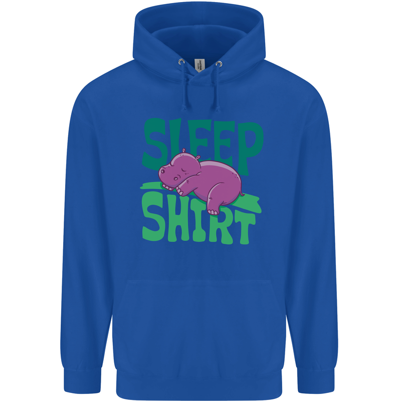 Hippo Sleep Shirt Sleeping Pajamas Childrens Kids Hoodie Royal Blue