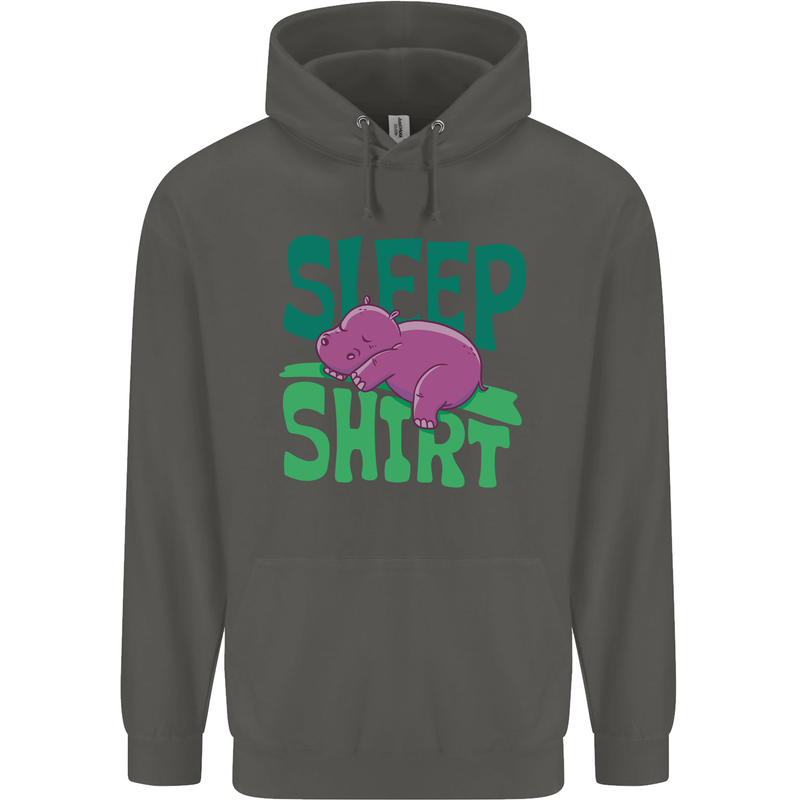 Hippo Sleep Shirt Sleeping Pajamas Childrens Kids Hoodie Storm Grey