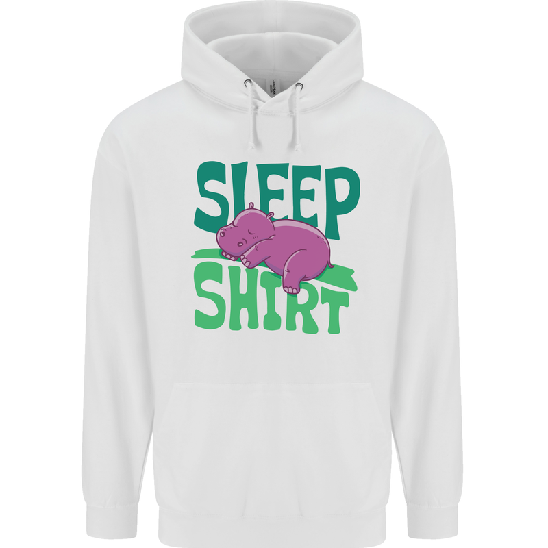 Hippo Sleep Shirt Sleeping Pajamas Childrens Kids Hoodie White
