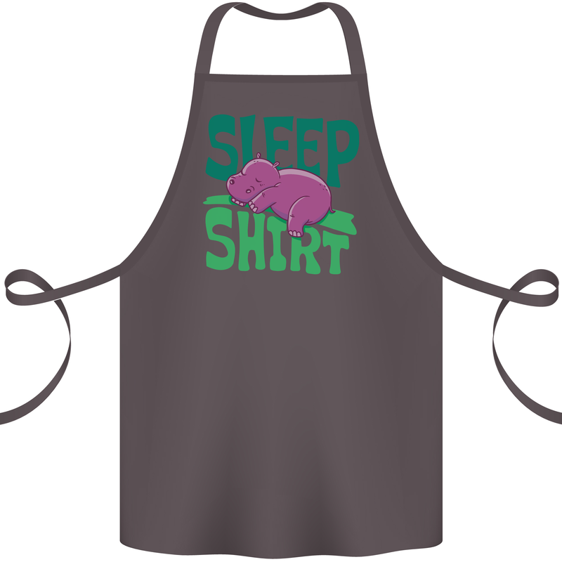 Hippo Sleep Shirt Sleeping Pajamas Cotton Apron 100% Organic Dark Grey