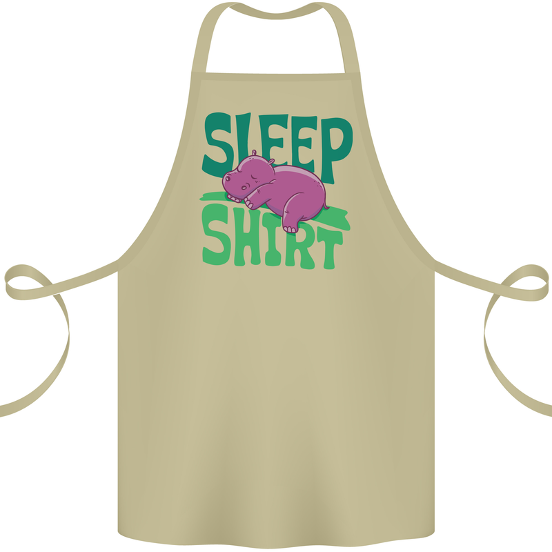 Hippo Sleep Shirt Sleeping Pajamas Cotton Apron 100% Organic Khaki