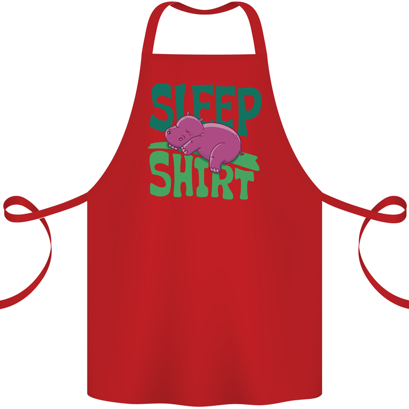 Hippo Sleep Shirt Sleeping Pajamas Cotton Apron 100% Organic Red