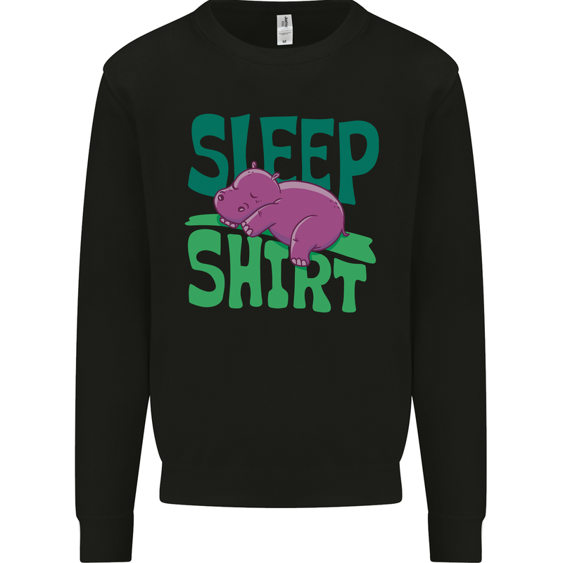 Hippo Sleep Shirt Sleeping Pajamas Kids Sweatshirt Jumper Black