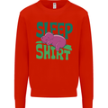 Hippo Sleep Shirt Sleeping Pajamas Kids Sweatshirt Jumper Bright Red
