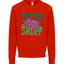 Hippo Sleep Shirt Sleeping Pajamas Kids Sweatshirt Jumper Bright Red