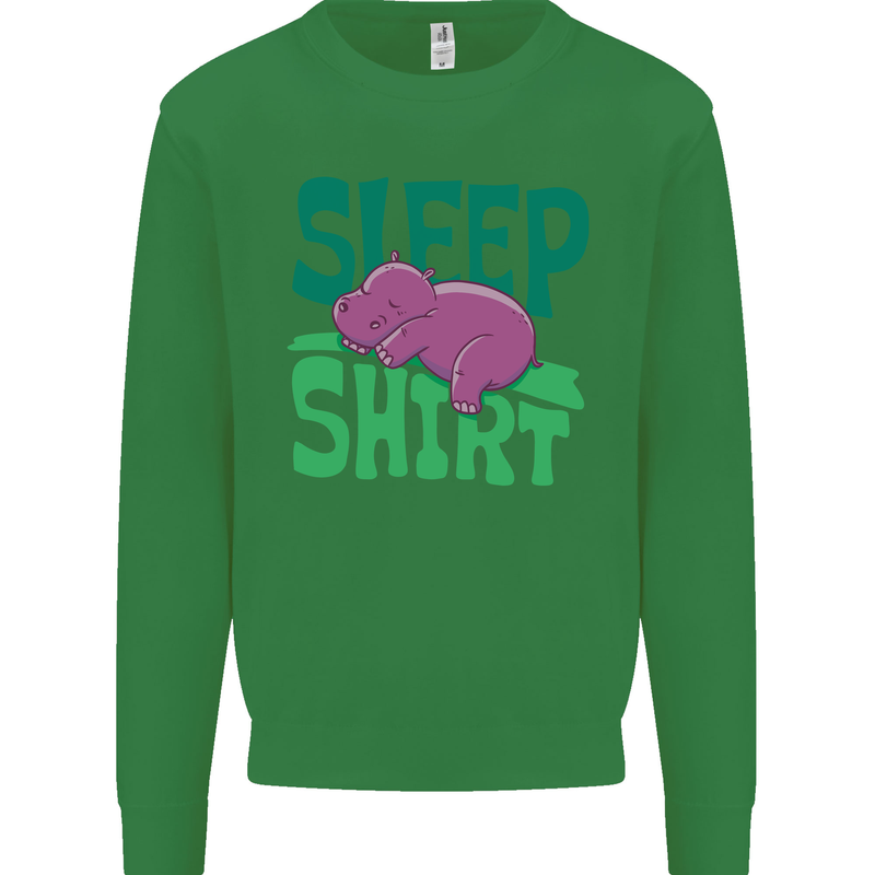 Hippo Sleep Shirt Sleeping Pajamas Kids Sweatshirt Jumper Irish Green