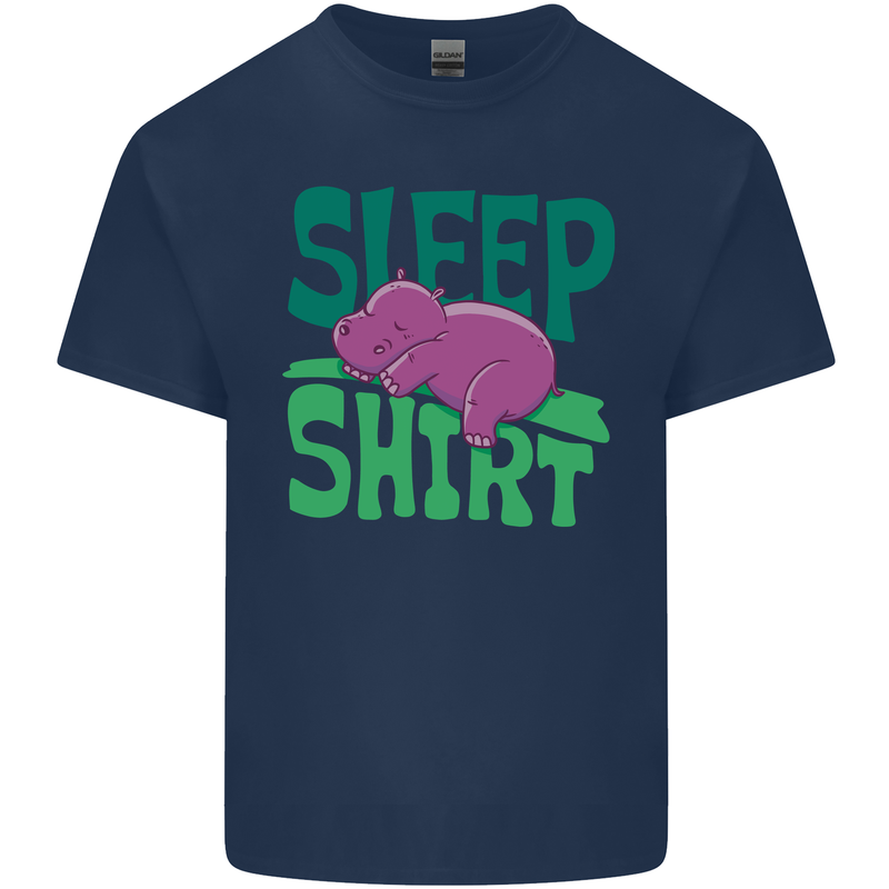 Hippo Sleep Shirt Sleeping Pajamas Kids T-Shirt Childrens Navy Blue