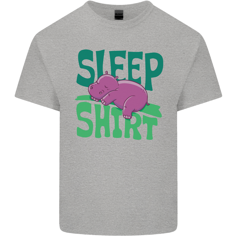 Hippo Sleep Shirt Sleeping Pajamas Kids T-Shirt Childrens Sports Grey