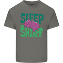 Hippo Sleep Shirt Sleeping Pajamas Mens Cotton T-Shirt Tee Top Charcoal