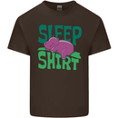 Hippo Sleep Shirt Sleeping Pajamas Mens Cotton T-Shirt Tee Top Dark Chocolate