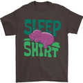 Hippo Sleep Shirt Sleeping Pajamas Mens T-Shirt Cotton Gildan Dark Chocolate