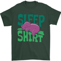 Hippo Sleep Shirt Sleeping Pajamas Mens T-Shirt Cotton Gildan Forest Green