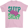 Hippo Sleep Shirt Sleeping Pajamas Mens T-Shirt Cotton Gildan Light Pink
