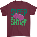 Hippo Sleep Shirt Sleeping Pajamas Mens T-Shirt Cotton Gildan Maroon