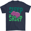 Hippo Sleep Shirt Sleeping Pajamas Mens T-Shirt Cotton Gildan Navy Blue