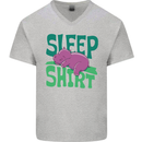 Hippo Sleep Shirt Sleeping Pajamas Mens V-Neck Cotton T-Shirt Sports Grey