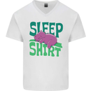 Hippo Sleep Shirt Sleeping Pajamas Mens V-Neck Cotton T-Shirt White