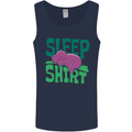 Hippo Sleep Shirt Sleeping Pajamas Mens Vest Tank Top Navy Blue