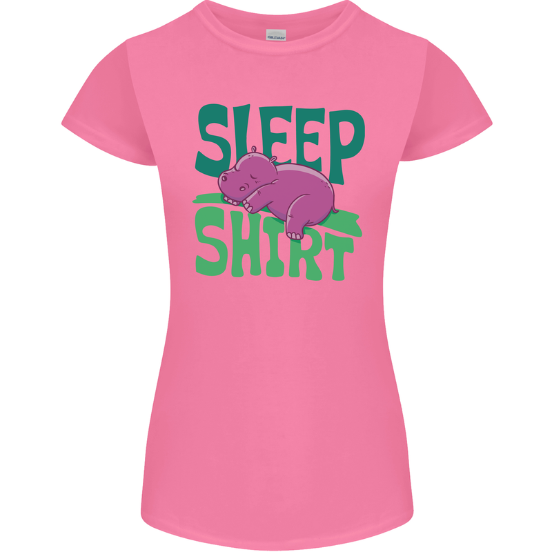 Hippo Sleep Shirt Sleeping Pajamas Womens Petite Cut T-Shirt Azalea