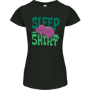 Hippo Sleep Shirt Sleeping Pajamas Womens Petite Cut T-Shirt Black