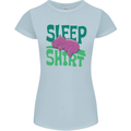 Hippo Sleep Shirt Sleeping Pajamas Womens Petite Cut T-Shirt Light Blue