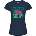 Hippo Sleep Shirt Sleeping Pajamas Womens Petite Cut T-Shirt Navy Blue